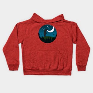 Bear on the night hills Kids Hoodie